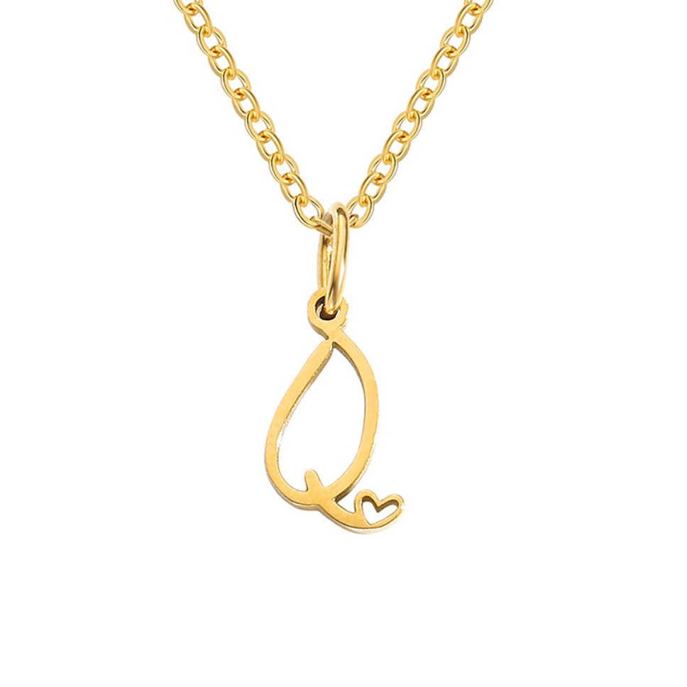 Gold Letter Heart Necklace - Beautiful Earth Boutique