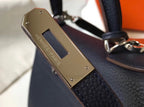 HM KELLY DARK BLUE TOGO LEATHER SILVER HARDWARE