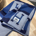 HM Avalon Throw Blanket Marine Wool Cashmere