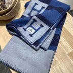 HM Avalon Throw Blanket Marine Wool Cashmere