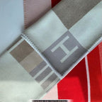 HM Avalon Throw Blanket Ecru Naturel Wool Cashmere