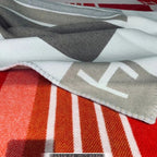 HM Avalon Throw Blanket Ecru Naturel Wool Cashmere