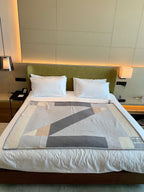 HM Drapeau Blanket Acier and Perle Wool Cashmere