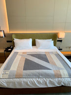 HM Drapeau Blanket Acier and Perle Wool Cashmere