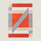 HM Drapeau Blanket Terracotta and Grey Wool Cashmere