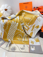 HM Avalon Epopee Blanket Jaune Wool Cashmere