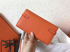 Kelly Long Wallet 20cm Orange Epsom Leather