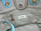 CC Deauville Tweed Bag 33x26x15.5cm Blue Sky Leather Gold Hardware 32