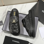 CC Dad Sandal Mule Quilted Calfskin