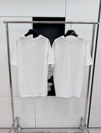 Celine 25 Letter Embroidered T-shirt Cotton