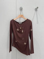 Miu Miu Long-sleeved Base T-shirt Cotton 204818