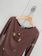 Miu Miu Long-sleeved Base T-shirt Cotton 204818