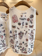 CD 25 Flower Vest Multicolor Silk Mohair