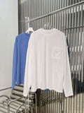Miu Miu 25 Letter Embroidered Long-sleeved T-shirt Cotton