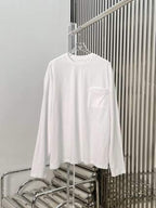 Miu Miu 25 Letter Embroidered Long-sleeved T-shirt Cotton
