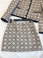 CD 25 Diamond Suit Beige black Cotton Polyester