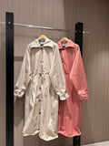 Prada 25 Long Coat Beige and Pink Cotton