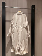 Prada 25 Long Coat Beige and Pink Cotton