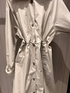Prada 25 Long Coat Beige and Pink Cotton