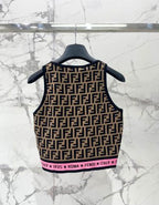 Fendi Knitted Camisole Vest Jacquard Fabric