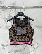 Fendi Knitted Camisole Vest Jacquard Fabric