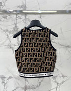 Fendi Knitted Camisole Vest Jacquard Fabric