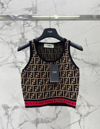 Fendi Knitted Camisole Vest Jacquard Fabric