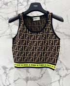 Fendi Knitted Camisole Vest Jacquard Fabric