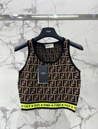Fendi Knitted Camisole Vest Jacquard Fabric