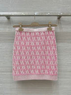 Fendi 25 Monogram Set Cherry Pink Silk Wool