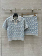 Fendi 25 Monogram Set Blue Silk Wool