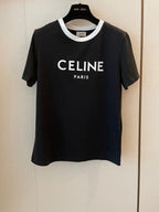 Celine T-shirt Red Black White Cotton