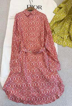 CD 2025 Printed Shirt Dress Silk