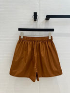 Prada 25 Hooded Jacket and Short Set Brown Polyester
