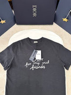 CD 25 Slogan Letter Short Sleeves T-shirt Cotton
