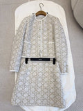 CD 25 Diamond Suit Beige White Cotton Polyester