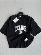Celine 25 Arc de Triomphe Series Loose Fit Short Sleeve Top Cotton