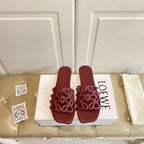 Loewe  Petal Anagram Leather Slides Multicolor