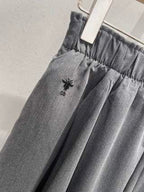 CD 25 Long Skirt Black Gray Polyester Rayon 214280