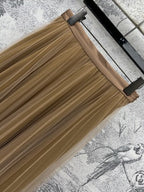 LV 25 Pleated Gauze Skirt cotton Polyester