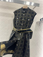 CD 25 Plaid Belt Dress  Polyester