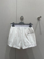 Prada 25 Hooded Triangle Logo Jacket Shorts Suit White Polyester 217937