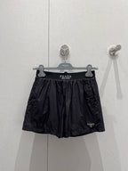 Prada 25 Hooded Triangle Logo Jacket Shorts Suit Black Polyester 217937