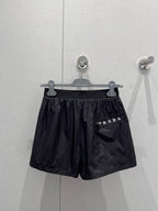 Prada 25 Hooded Triangle Logo Jacket Shorts Suit Black Polyester 217937