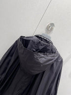 Prada 25 Hooded Triangle Logo Jacket Shorts Suit Black Polyester 217937