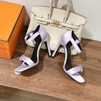 HM Buckle Sandals Purple Calfskin 308181