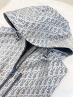 CD 25 Monogram Set Blue Jacquard Fabric