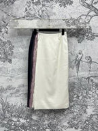 CD 25 Floral Print Maxi Skirt Beige Polyester