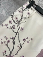 CD 25 Floral Print Maxi Skirt Beige Polyester
