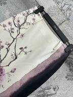 CD 25 Floral Print Maxi Skirt Beige Polyester